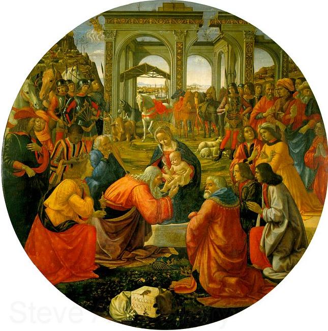 Domenico Ghirlandaio The Adoration of the Magi  aa Norge oil painting art